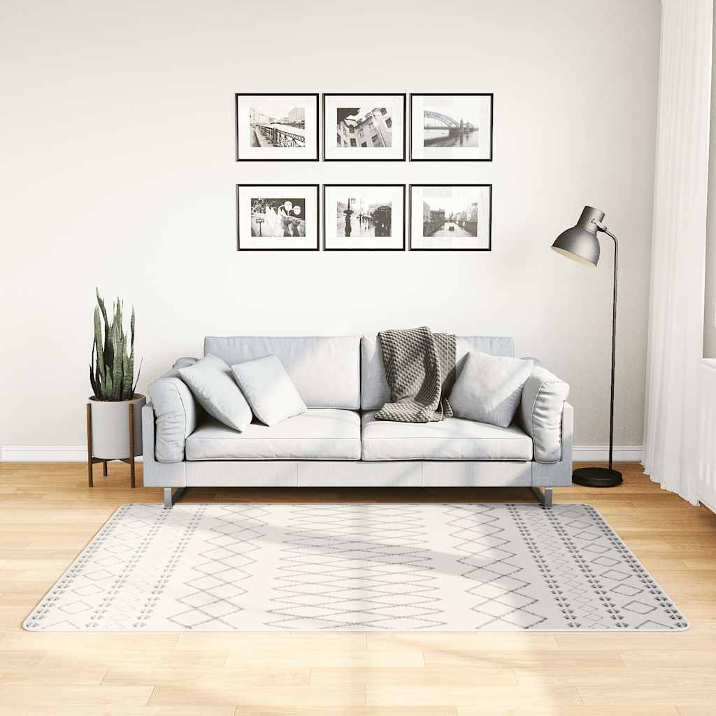 Vidaxl Teppich waschbarer Anti-Rutsch 120x180 cm Schwarz und Weiß