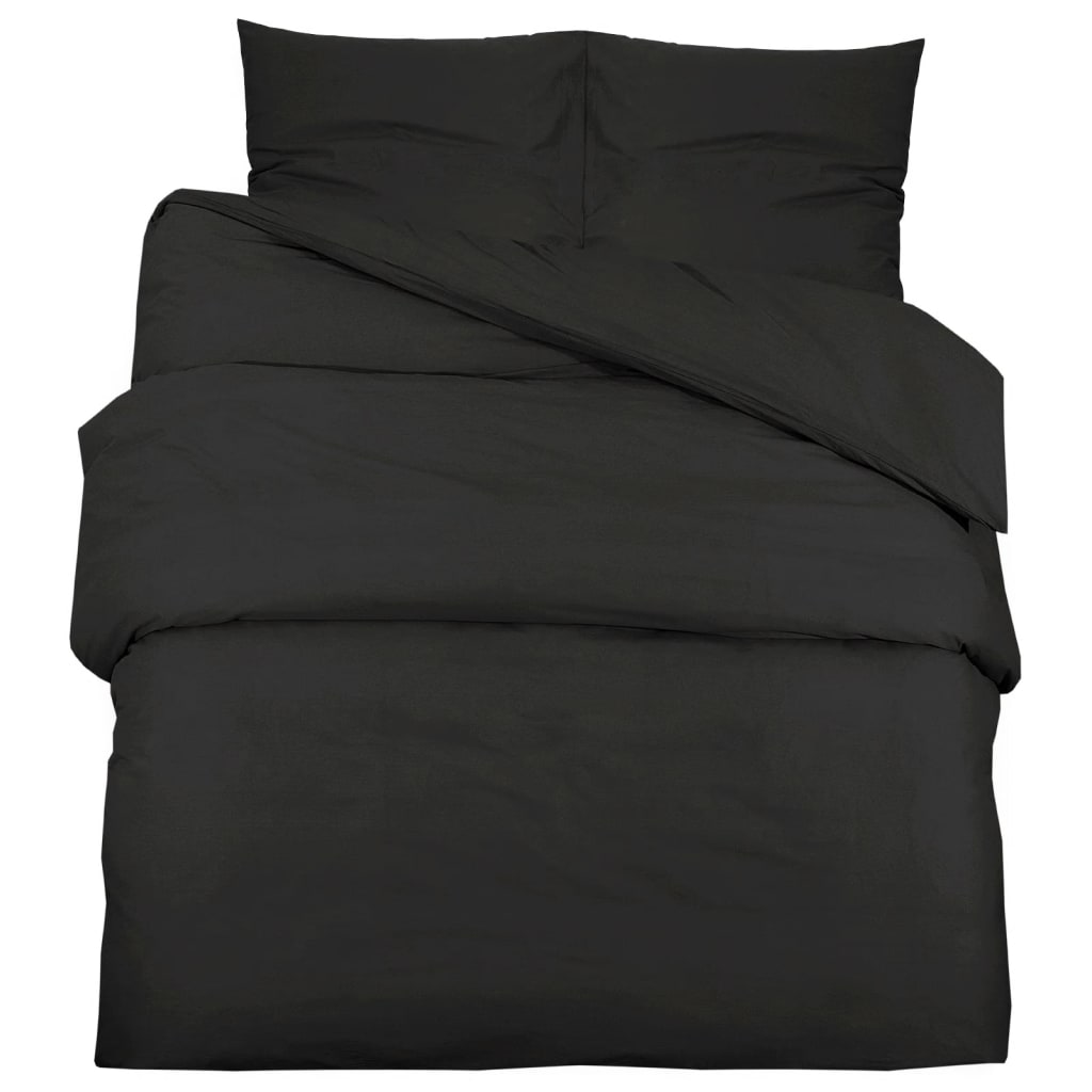 Vidaxl Duvet Overlay Ustaw lekki 200x220 cm Microfiber Black