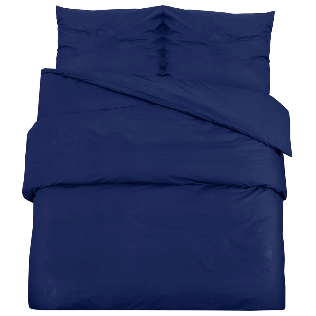 VidaXL Duvet crossing set 200x200 cm Microfiber navy blue