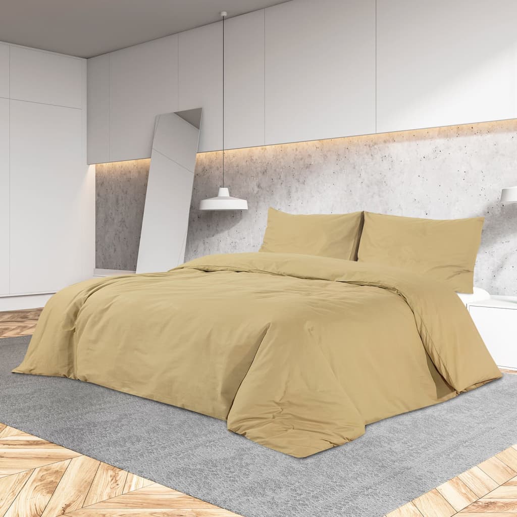 Sada překrytí Vidaxl Duvet Set 140x200 cm bavlna taupe
