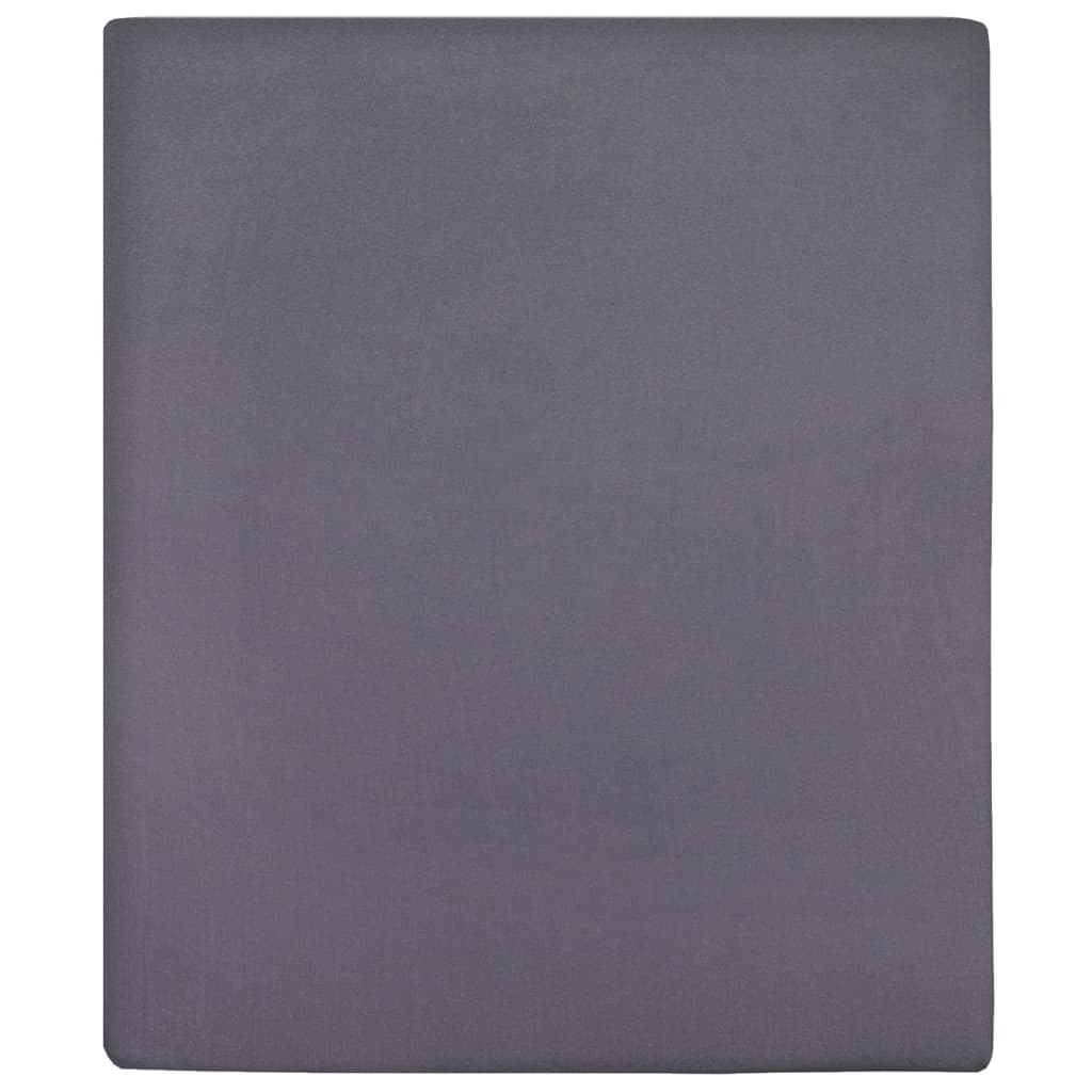Vidaxl Fitted Sheet Jersey 180x200 cm Cotton Anthracite -colored