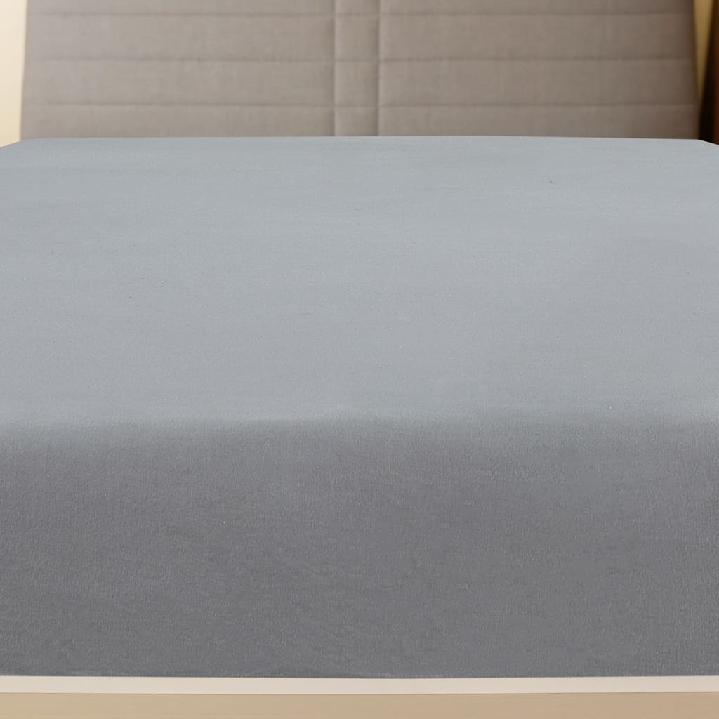Vidaxl Doponowane arkusze 2 St Jersey 90x200 cm bawełniane szary
