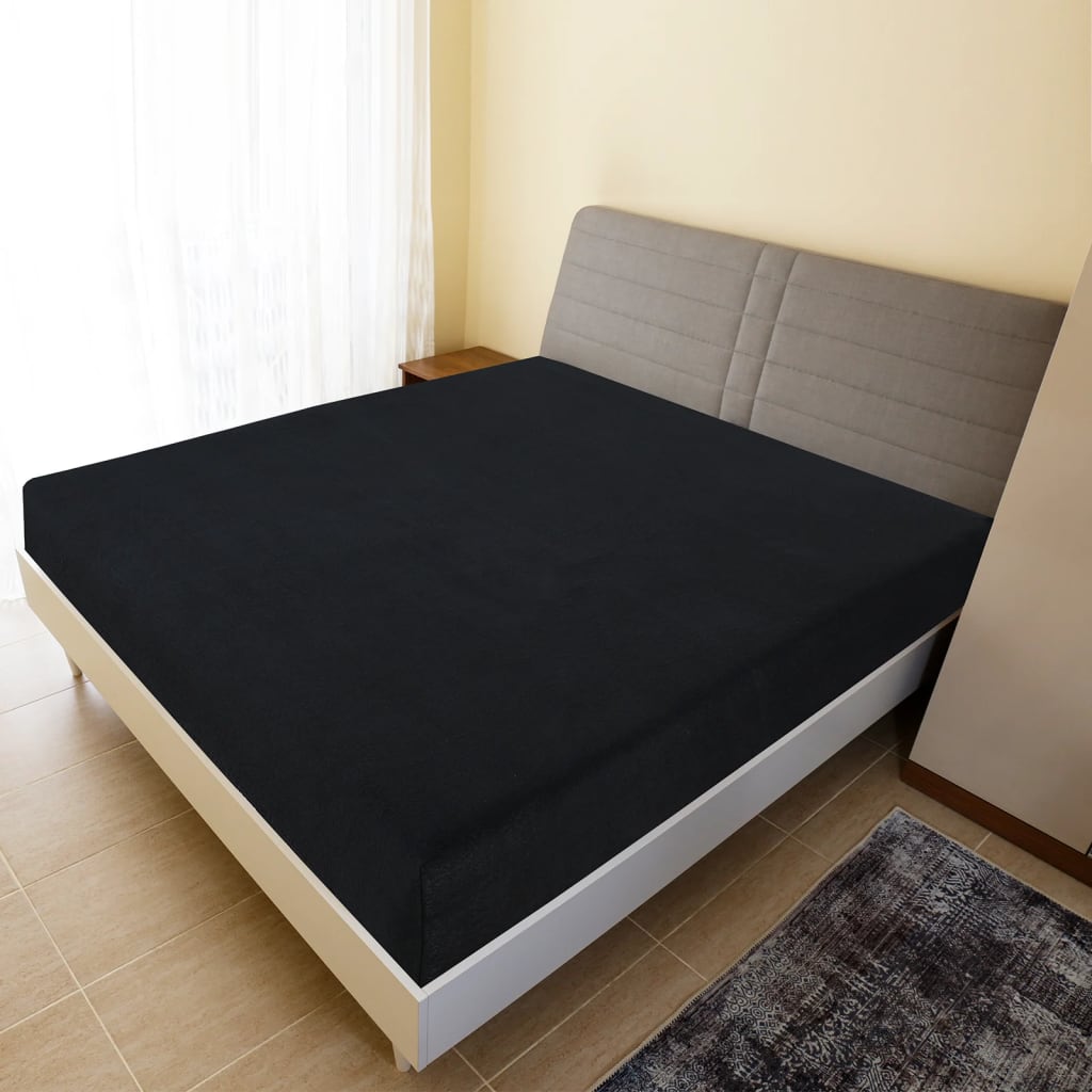 Hojas ajustadas Vidaxl 2 ST Jersey 100x200 cm Algodón Negro