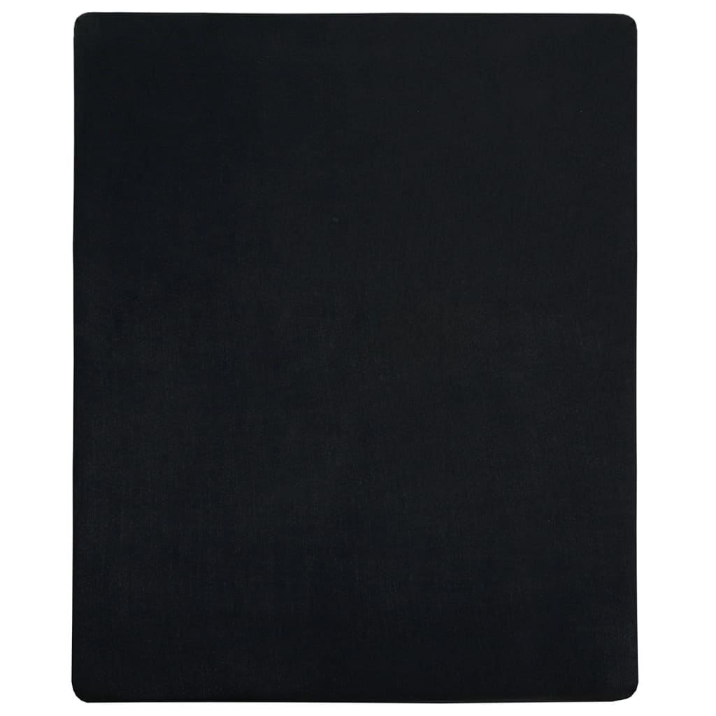 Vidaxl Fichet Folt Jersey 160x200 cm Coton noir