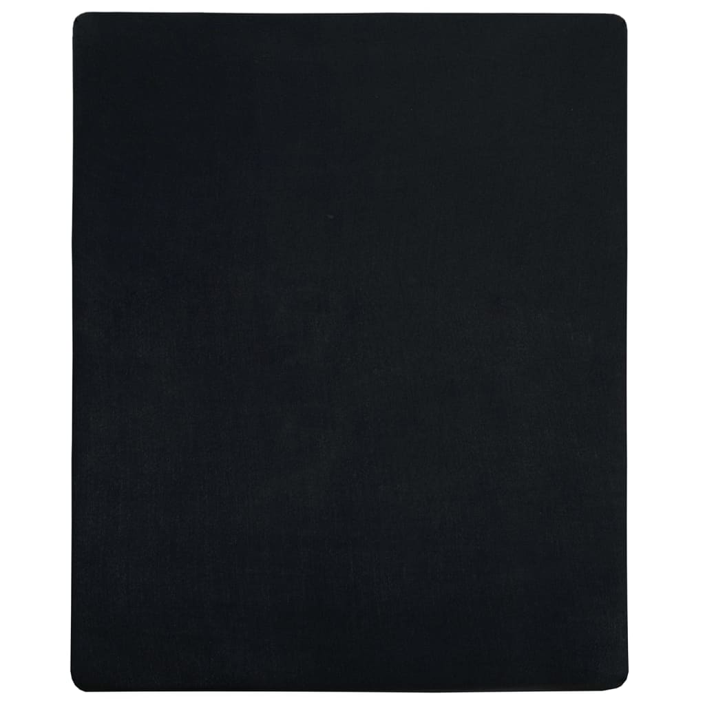 Vidaxl opremljeni listi 2 St Jersey 180x200 cm bombažna črna