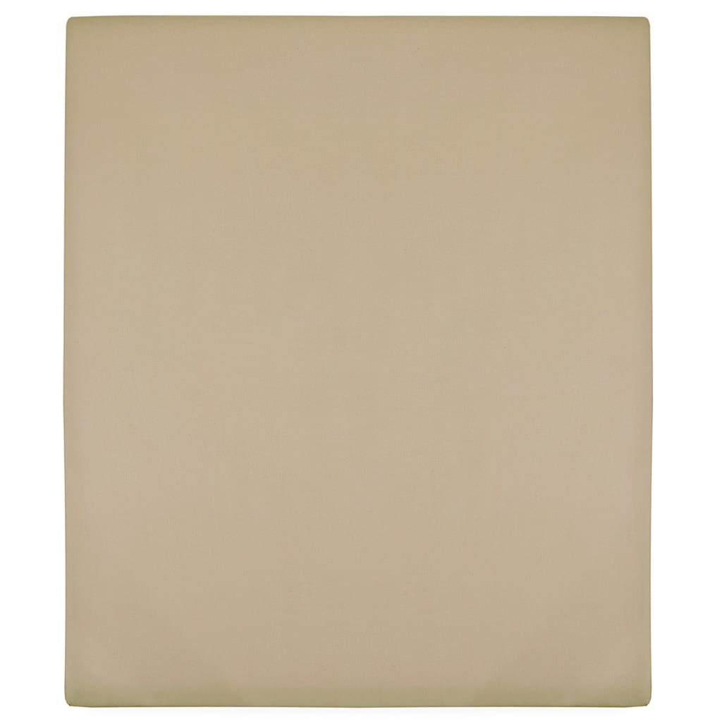 Vidaxl Fitted Sheet Jersey 180x200 cm Coton Taupe