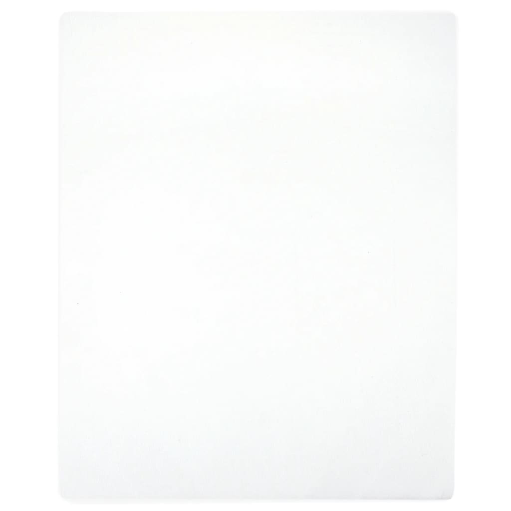 Jersey de hojas ajustadas de Vidaxl 90x200 cm de algodón blanco