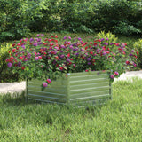 Vidaxl Planter huet 129x45 cm galvaniséiert Stol Sëlwerfaarf