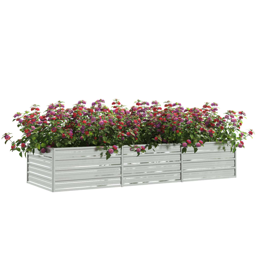VidaXL Planter raised 240x80x45 cm galvanized steel silver