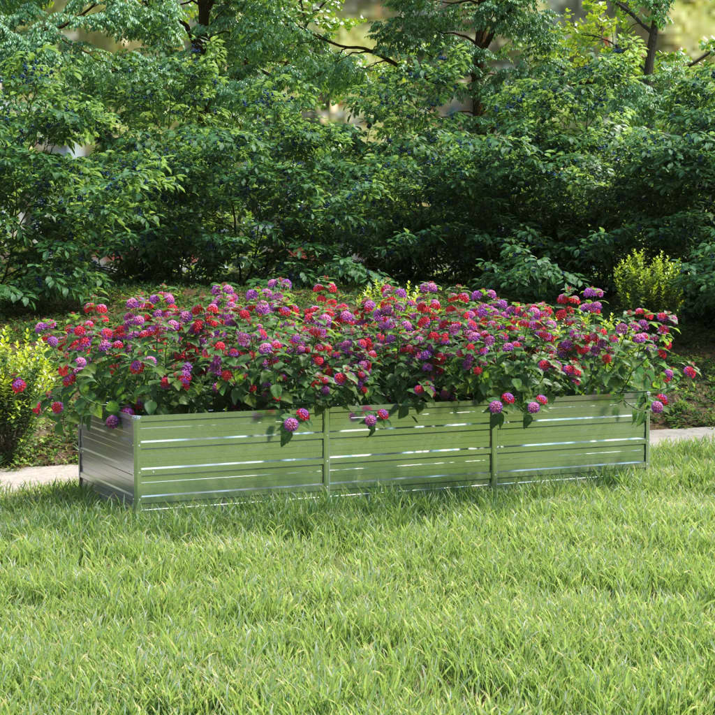VidaXL Planter raised 240x80x45 cm galvanized steel silver