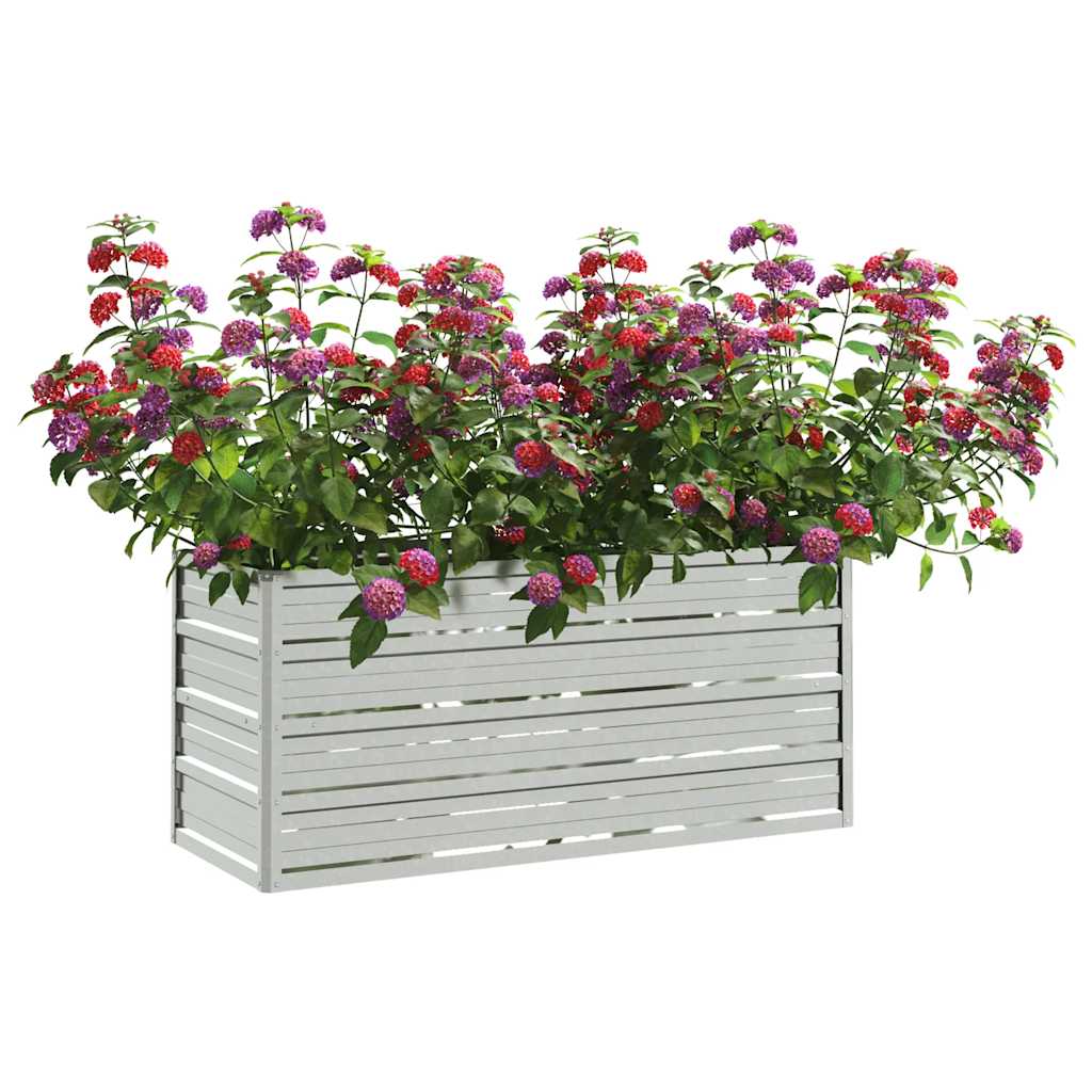 Vidaxl Planter huet 100x40x45 cm galvaniséiert Stol Sëlwer