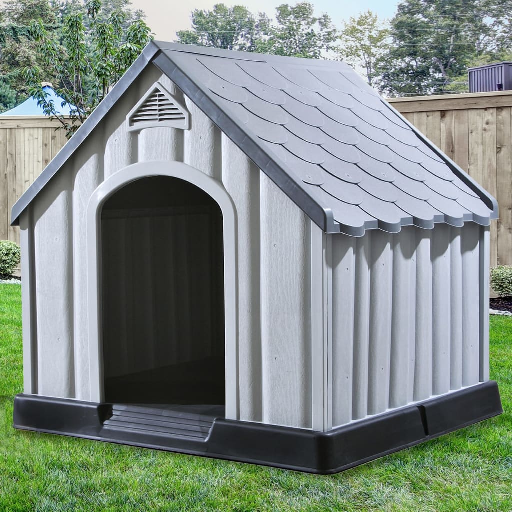 Vidaxl Dog Loft 92x87x91 cm de plástico gris