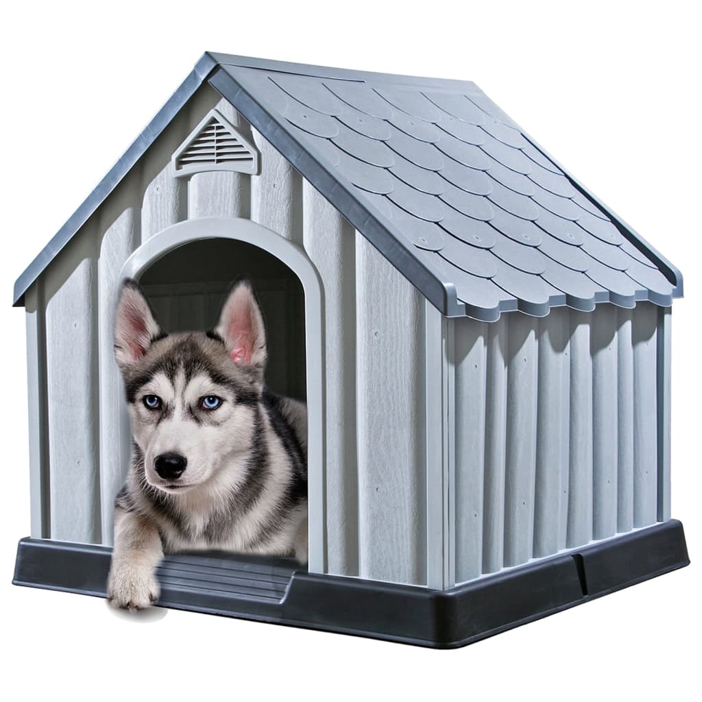 Vidaxl Dog Loft 92x87x91 cm de plástico gris