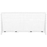 VIDAXL -Fußballtor mit Netto 366x122x182 cm Stahlweiß