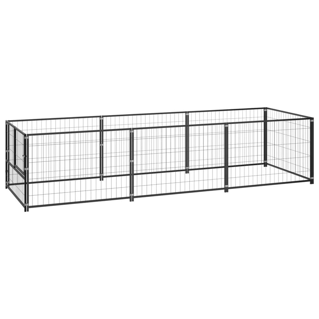 Psarna psa vidaxl 3 m² jeklena črna
