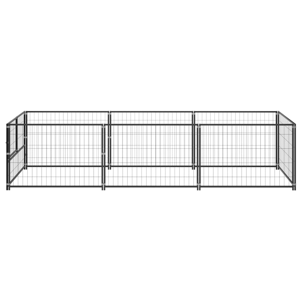 Psarna psa vidaxl 3 m² jeklena črna