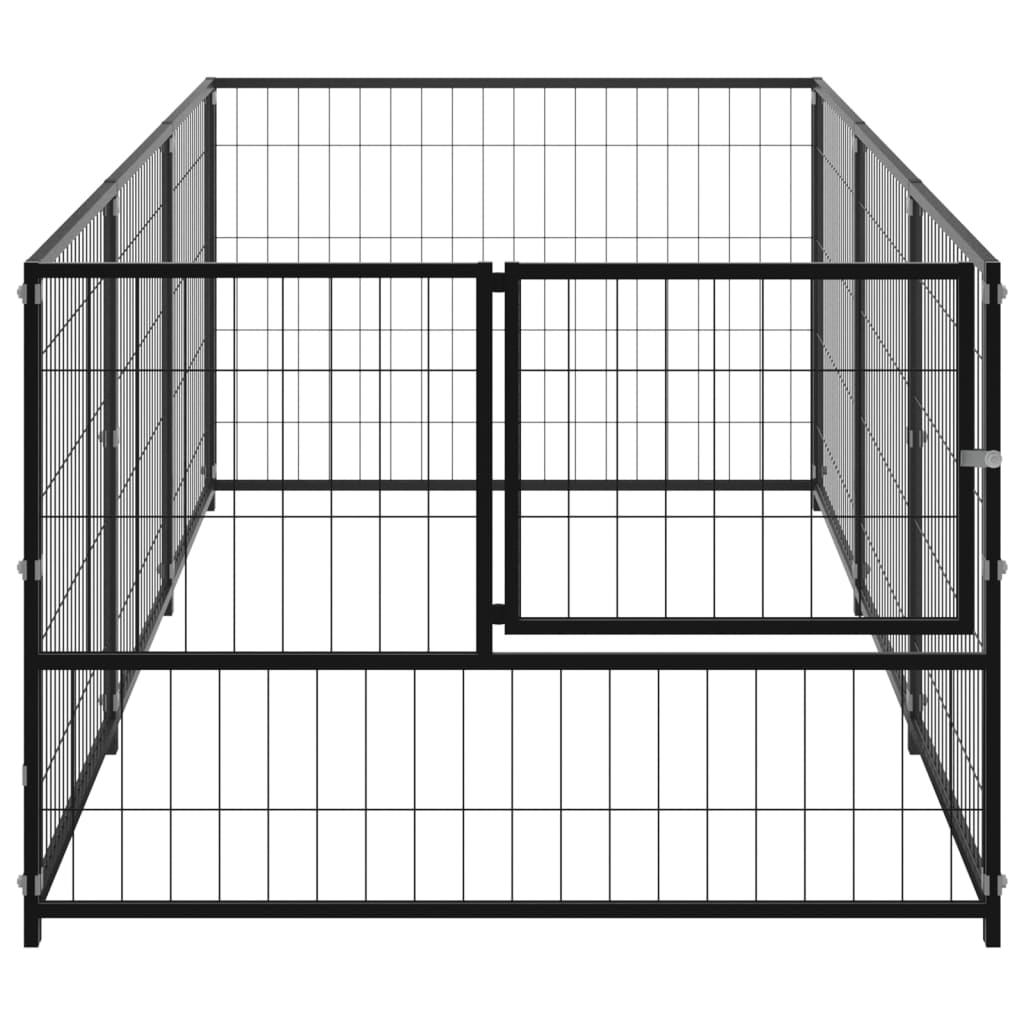 Psarna psa vidaxl 3 m² jeklena črna