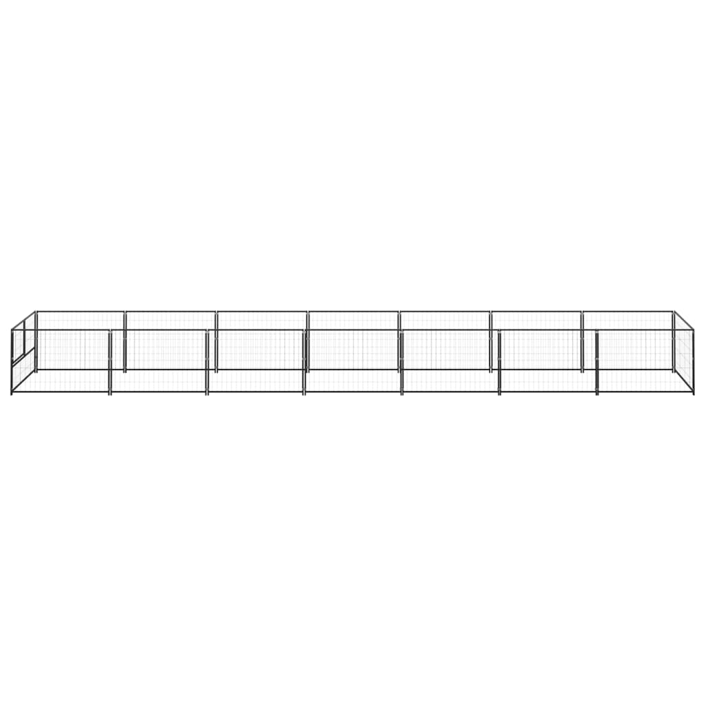 VidaXL Dog Kennel 7 m² Steel Black