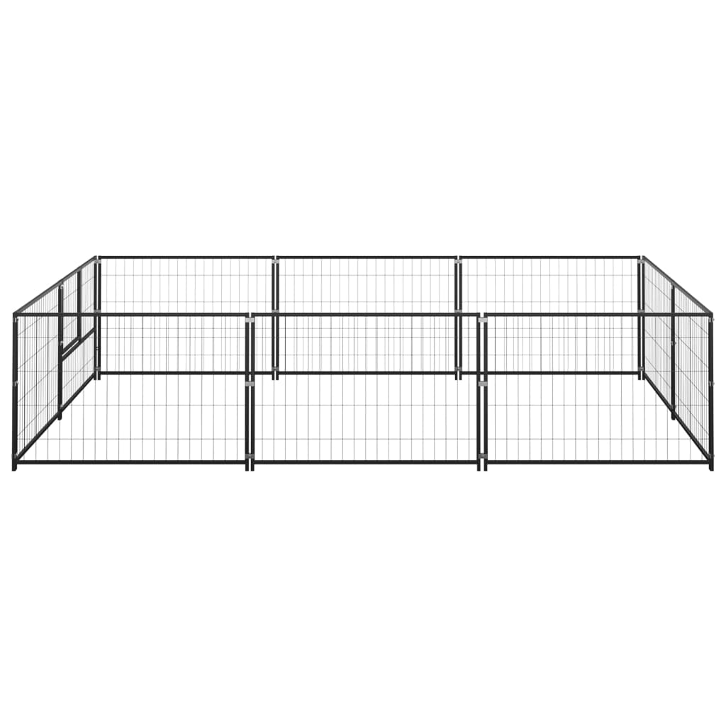Vidaxl -Hund Kennel 6 m² Stahlschwarz