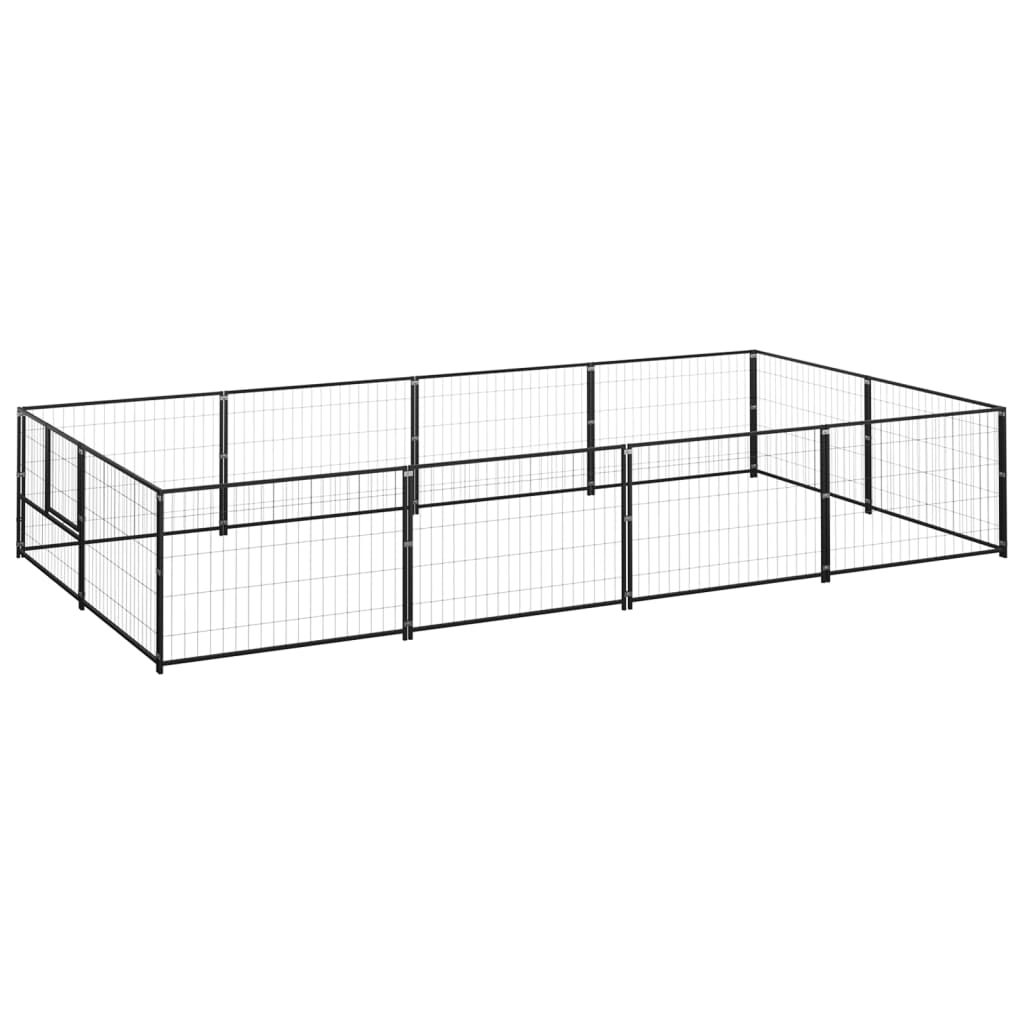 Vidaxl Dog Kennel 8 m² Steel Black