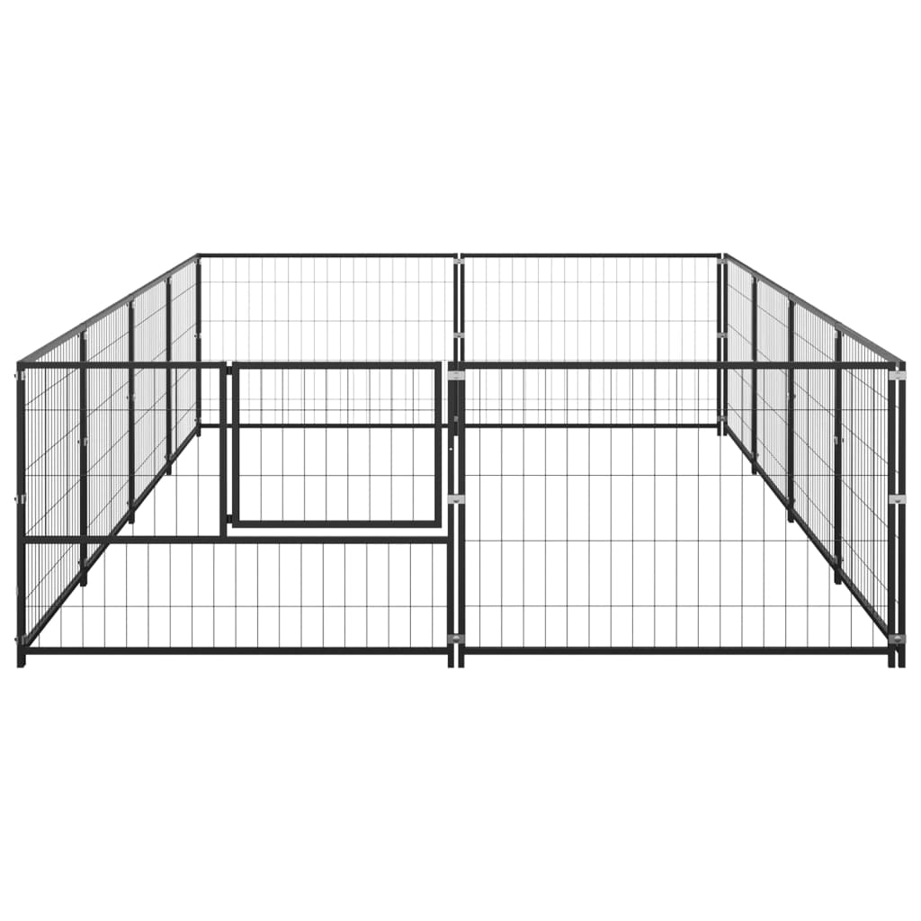 Vidaxl Dog Kennel 8 m² Steel Black