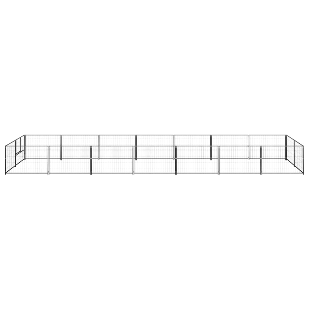 Vidaxl perrina de perros 14 m² de acero negro