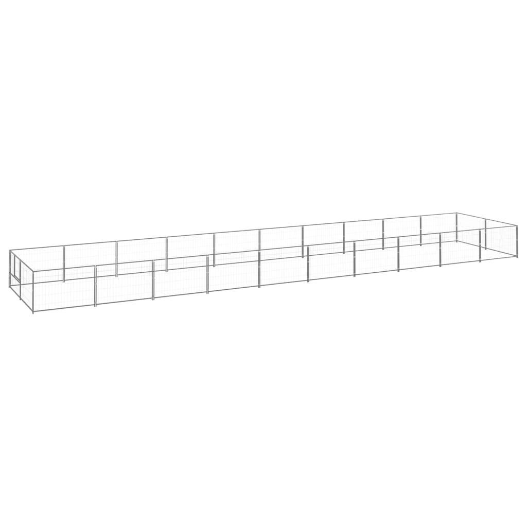VidaXL Dog Kennel 20 m² Steel silver colored