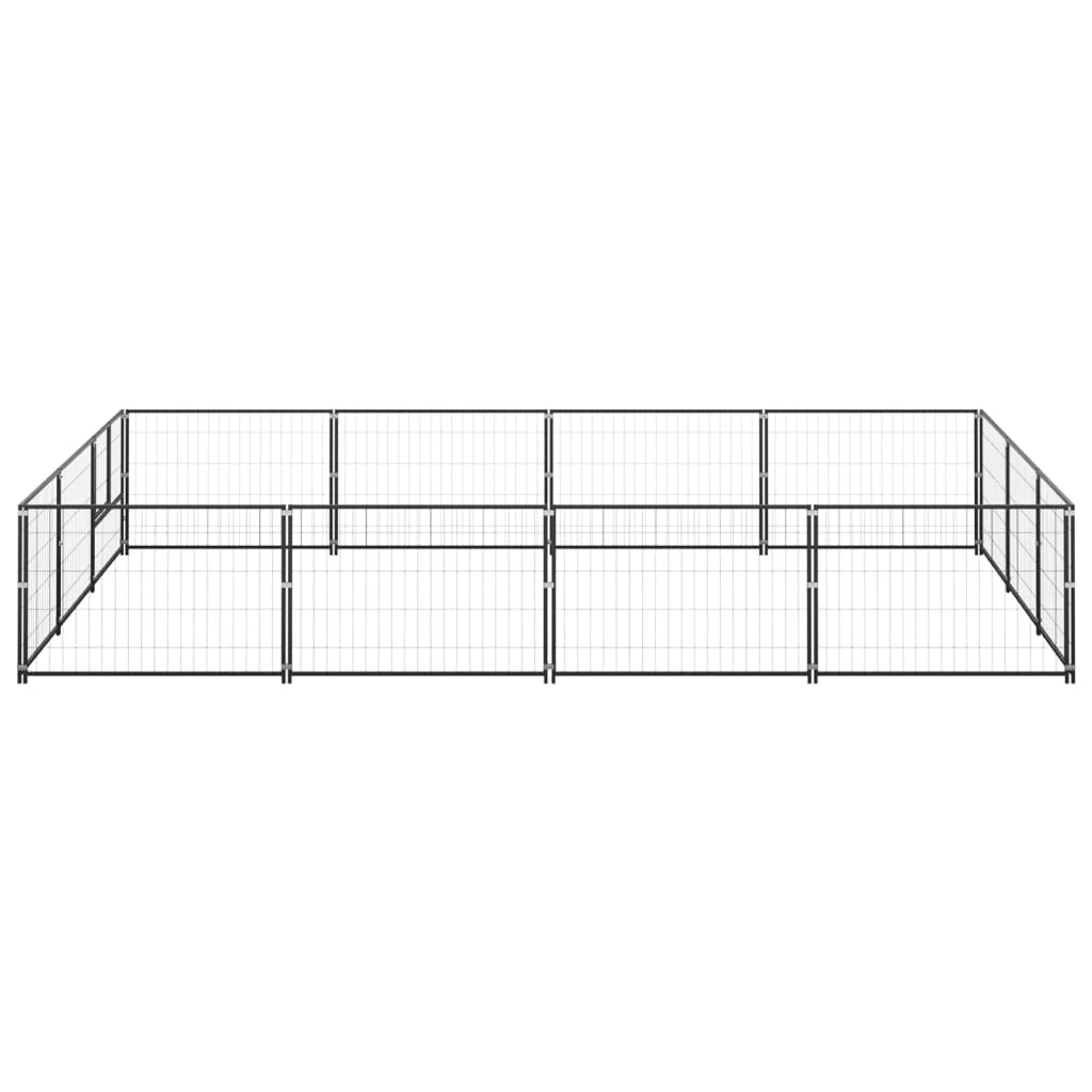 Vidaxl Dog Kennel 12 M² Steel Black