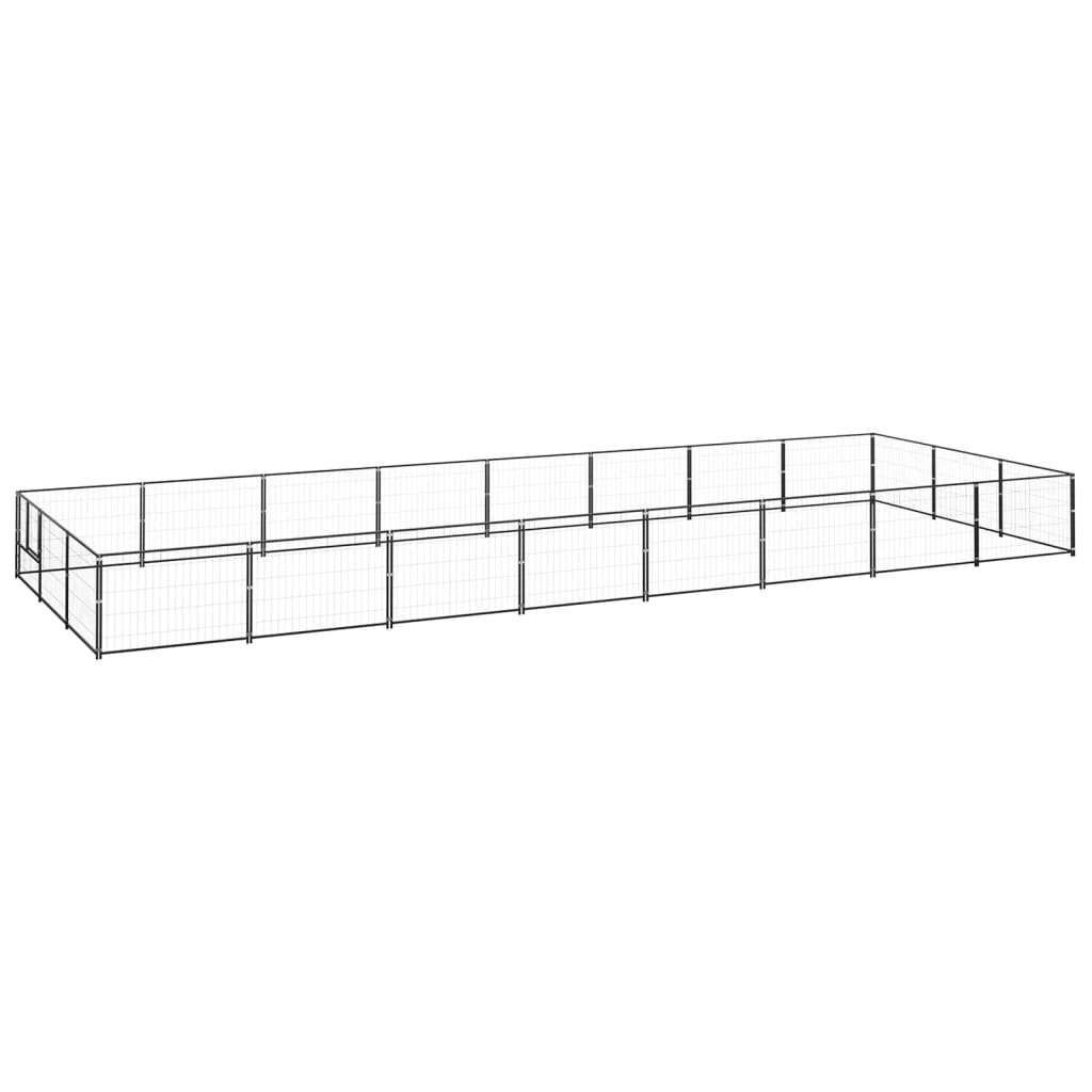 Psarna psa vidaxl 24 m² jeklena črna