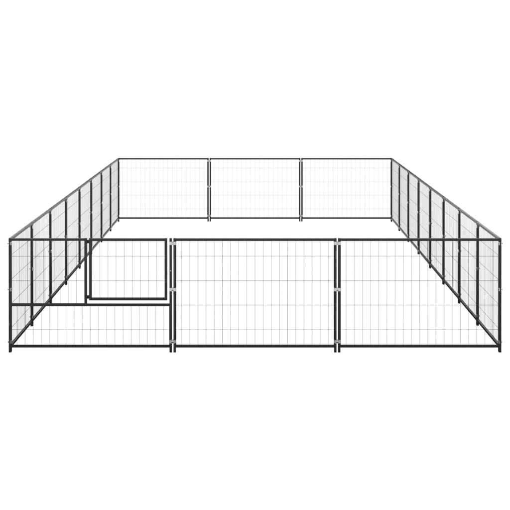 Psarna psa vidaxl 24 m² jeklena črna
