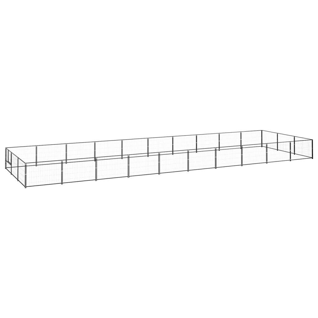 Psarna psa Vidaxl 30 m² jeklena črna