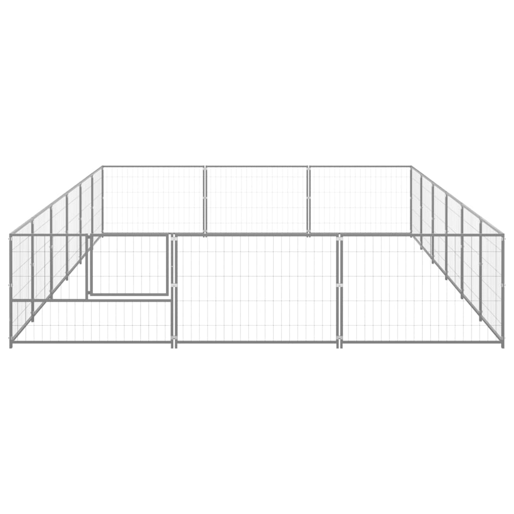 Vidaxl dog kennel 18 m² steel silver colored
