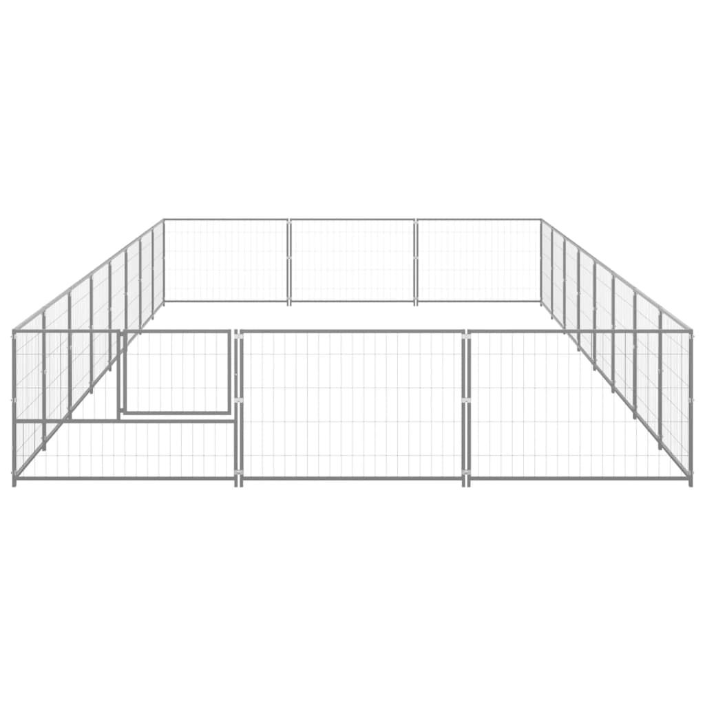 Psarna psa vidaxl 24 m² jekleno srebrno obarvano