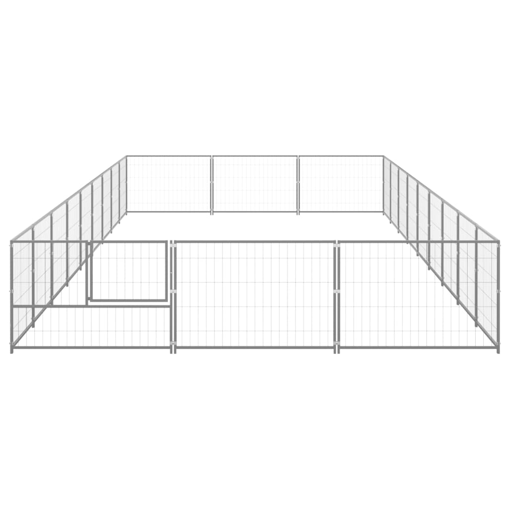 Psarna psa vidaxl 27 m² jekleno srebrno obarvano