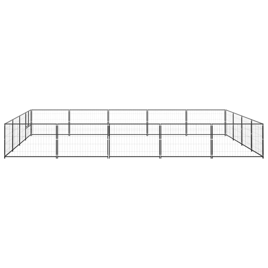 VidaXL Dog Kennel 20 m² Steel Black