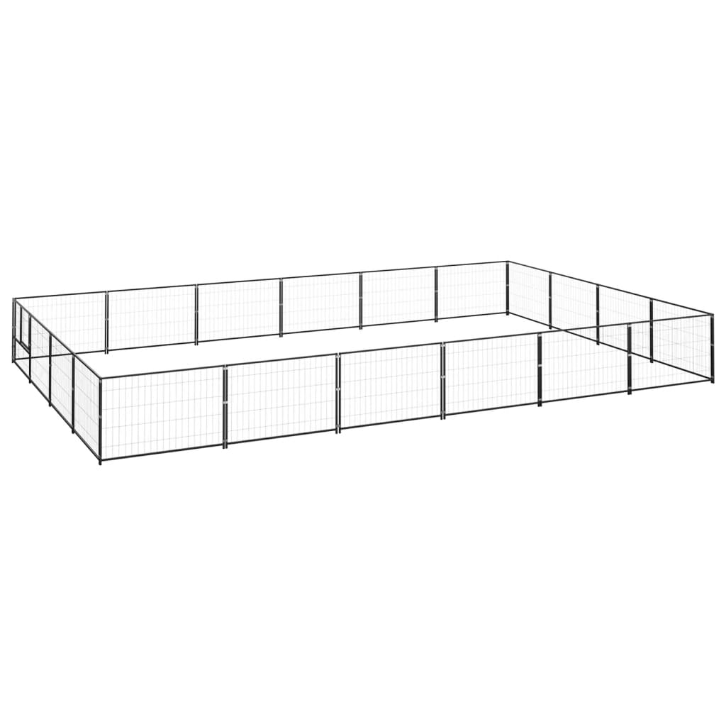 Psarna psa vidaxl 24 m² jeklena črna