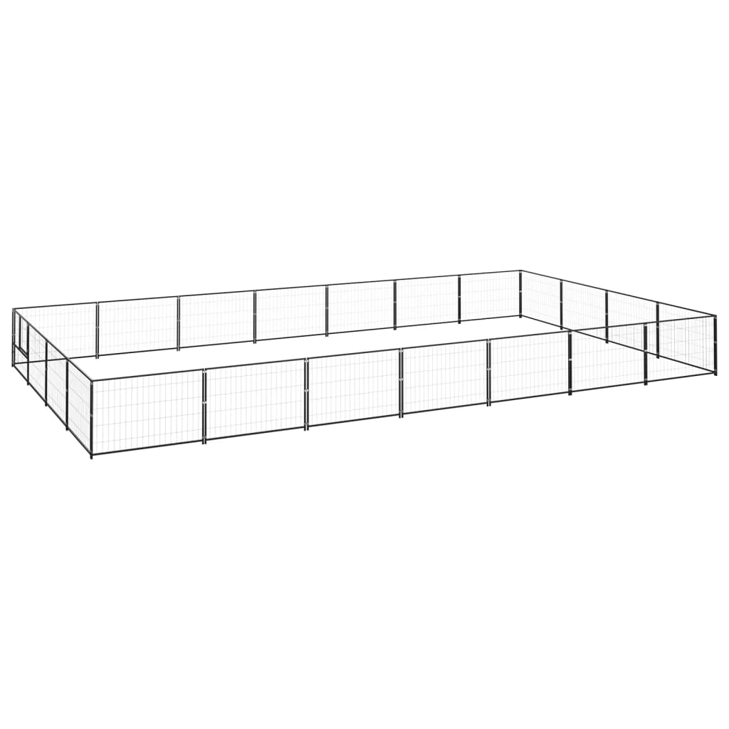 Psarna psa vidaxl 28 m² jeklena črna