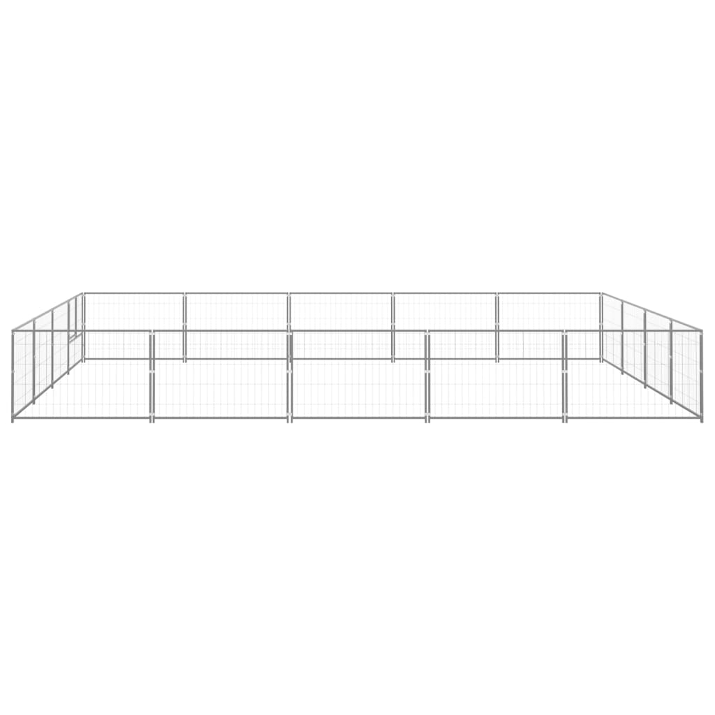 Vidaxl Dog Kennel 20 m² stål sølvfarvet