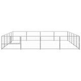 Vidaxl Dog Kennel 20 m² stål sølvfarvet