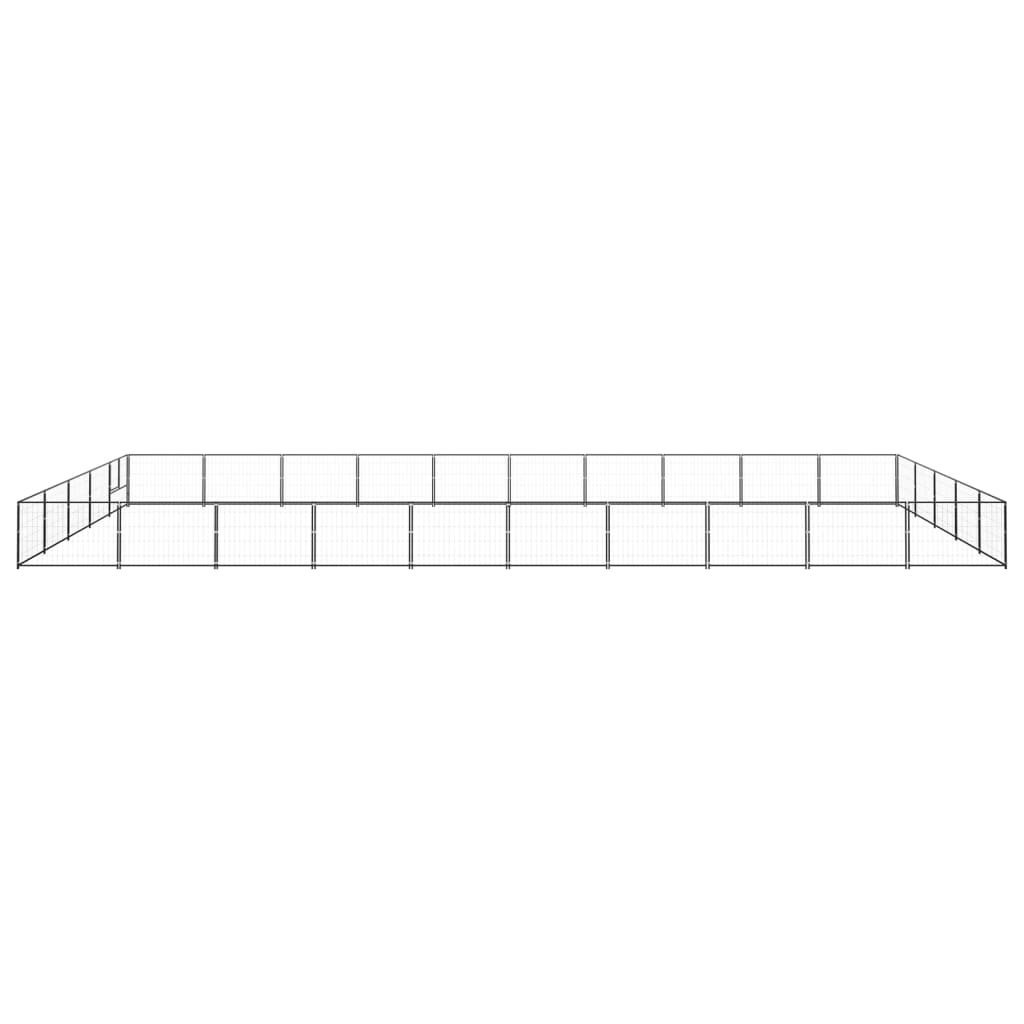 Vidaxl Dog Kennel 50 m² stål sort