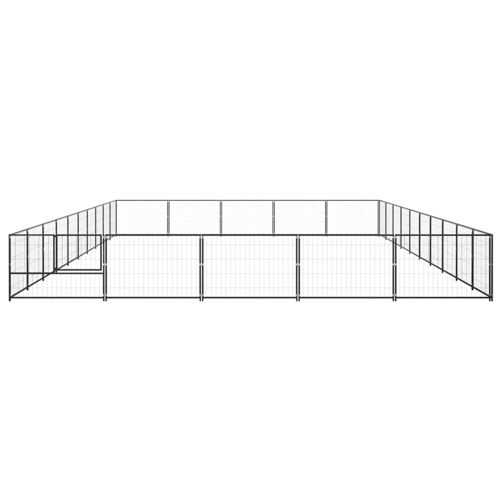 Vidaxl Dog Kennel 50 m² stål sort