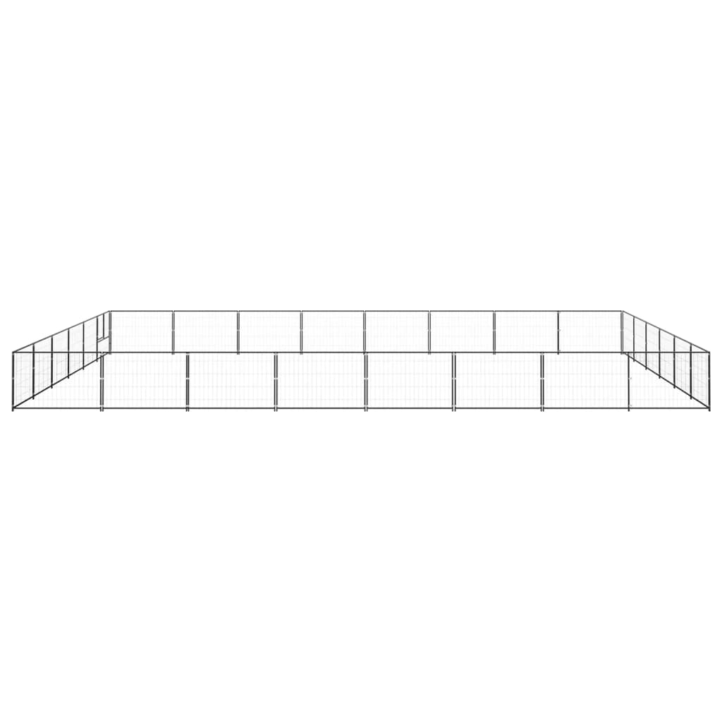VidaXL Dog Kennel 48 m² Steel Black