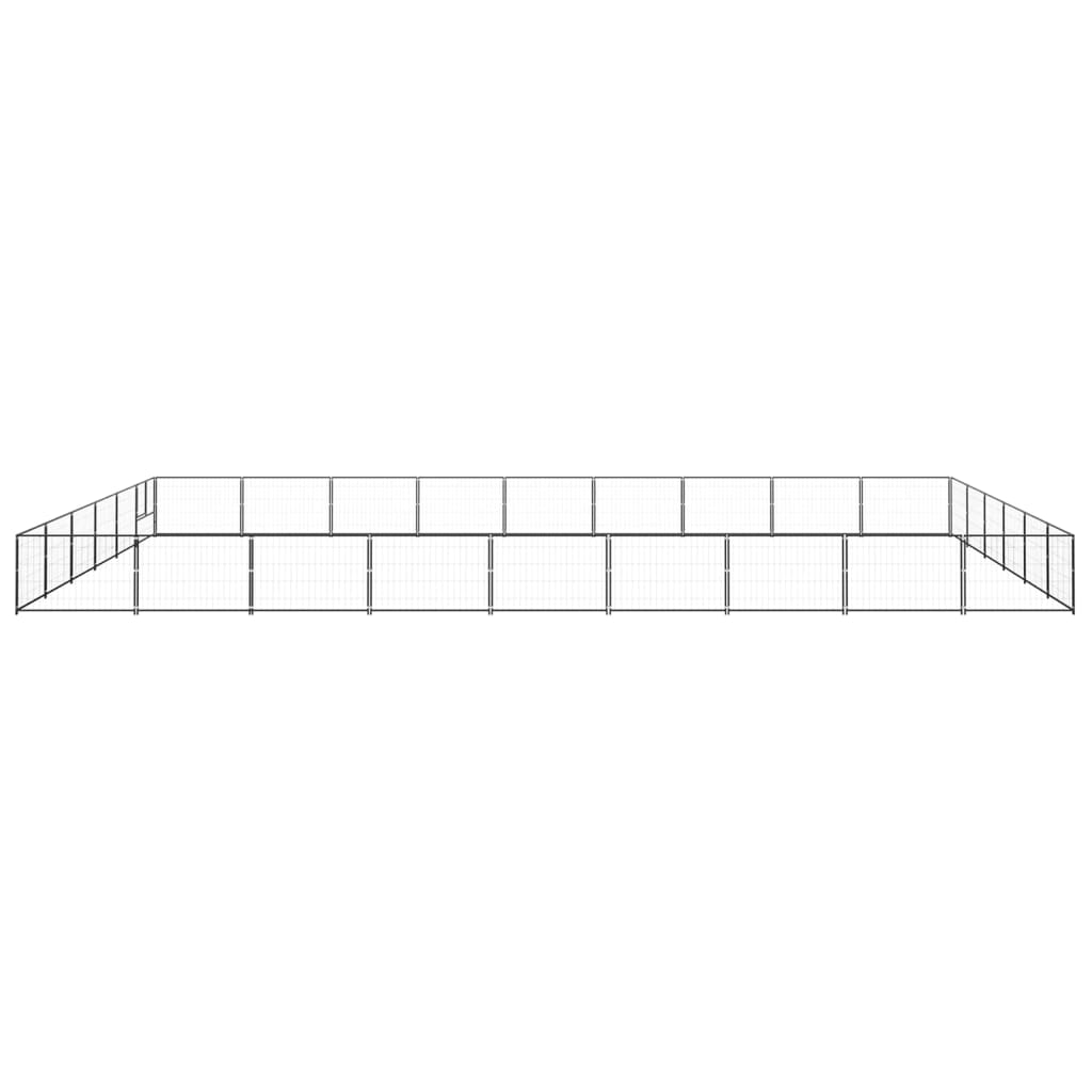 Vidaxl Dog Kennel 54 m² stål sort