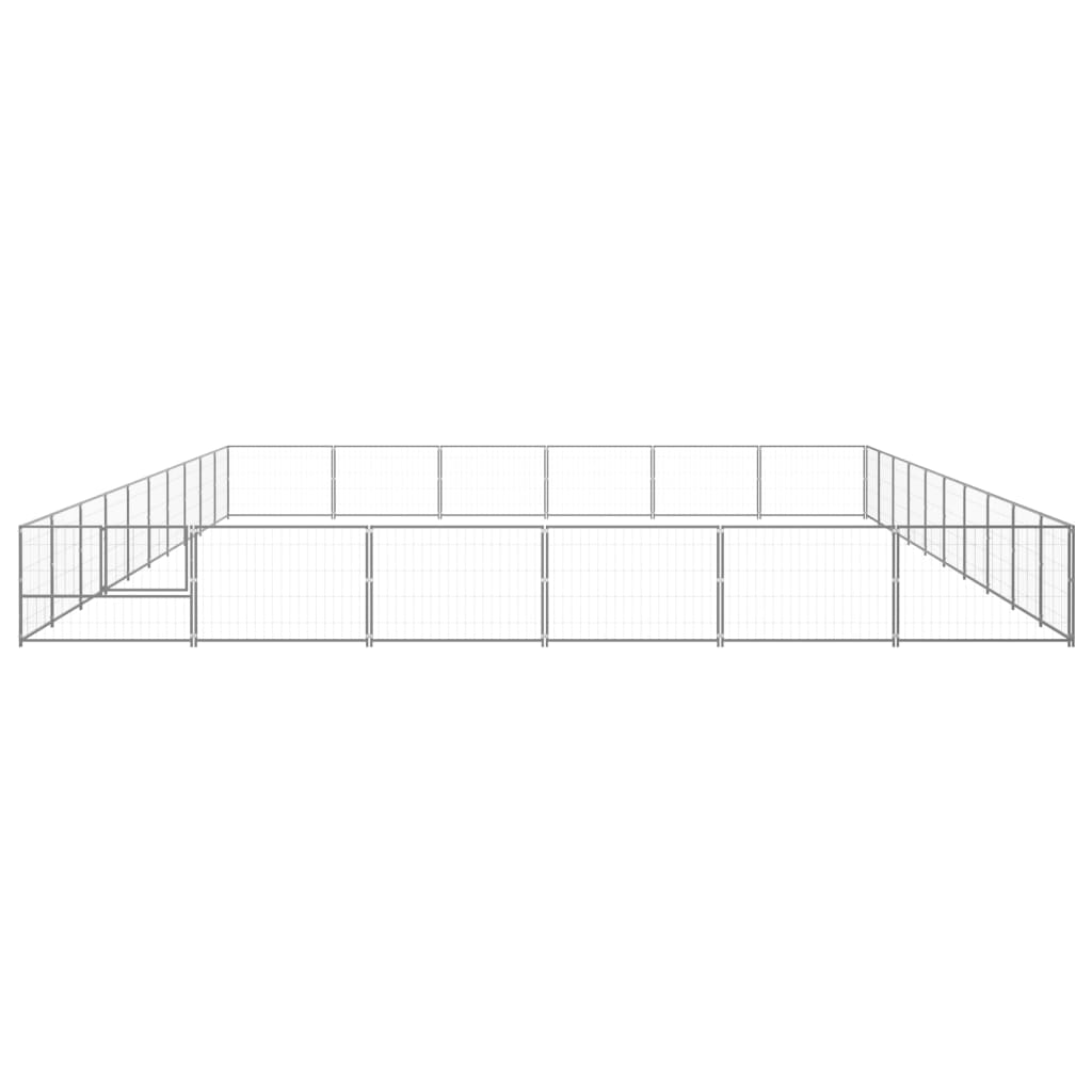 VidaXL Dog Kennel 60 m² Steel silver colored