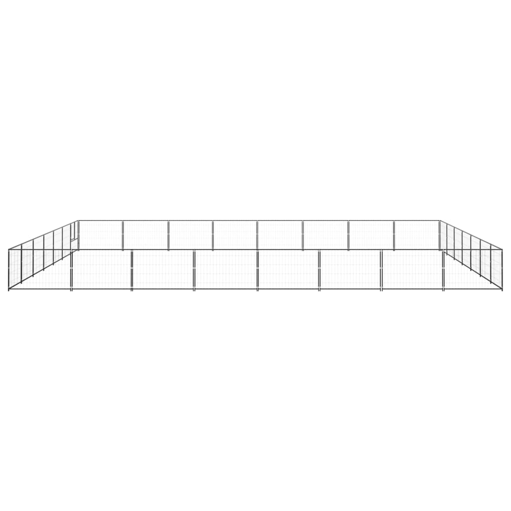 VidaXL Dog Kennel 56 m² Steel Black