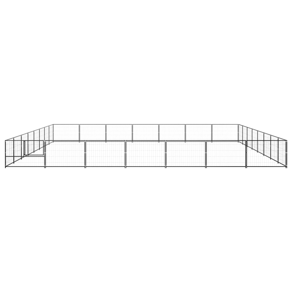 VidaXL Dog Kennel 56 m² Steel Black