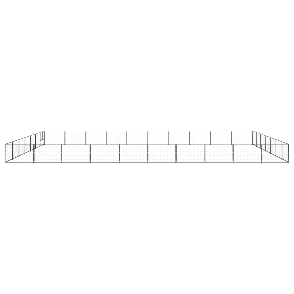 VidaXL Dog Kennel 70 m² Steel Black