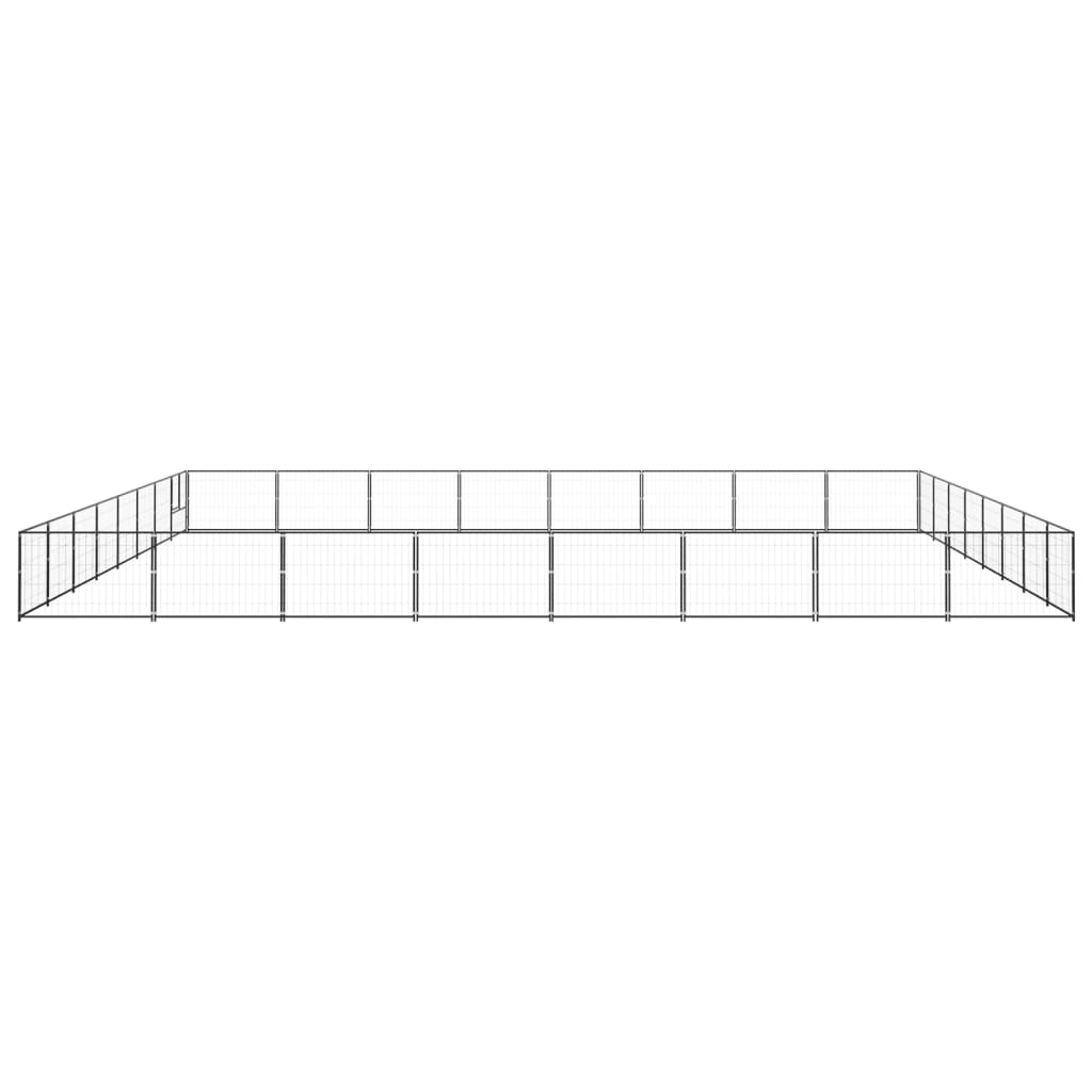 VidaXL Dog Kennel 64 m² Steel Black