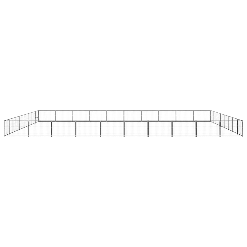 Vidaxl Dog Kennel 80 m² Steel Black