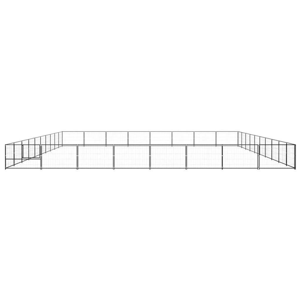 Vidaxl Dog Kennel 80 m² Steel Black